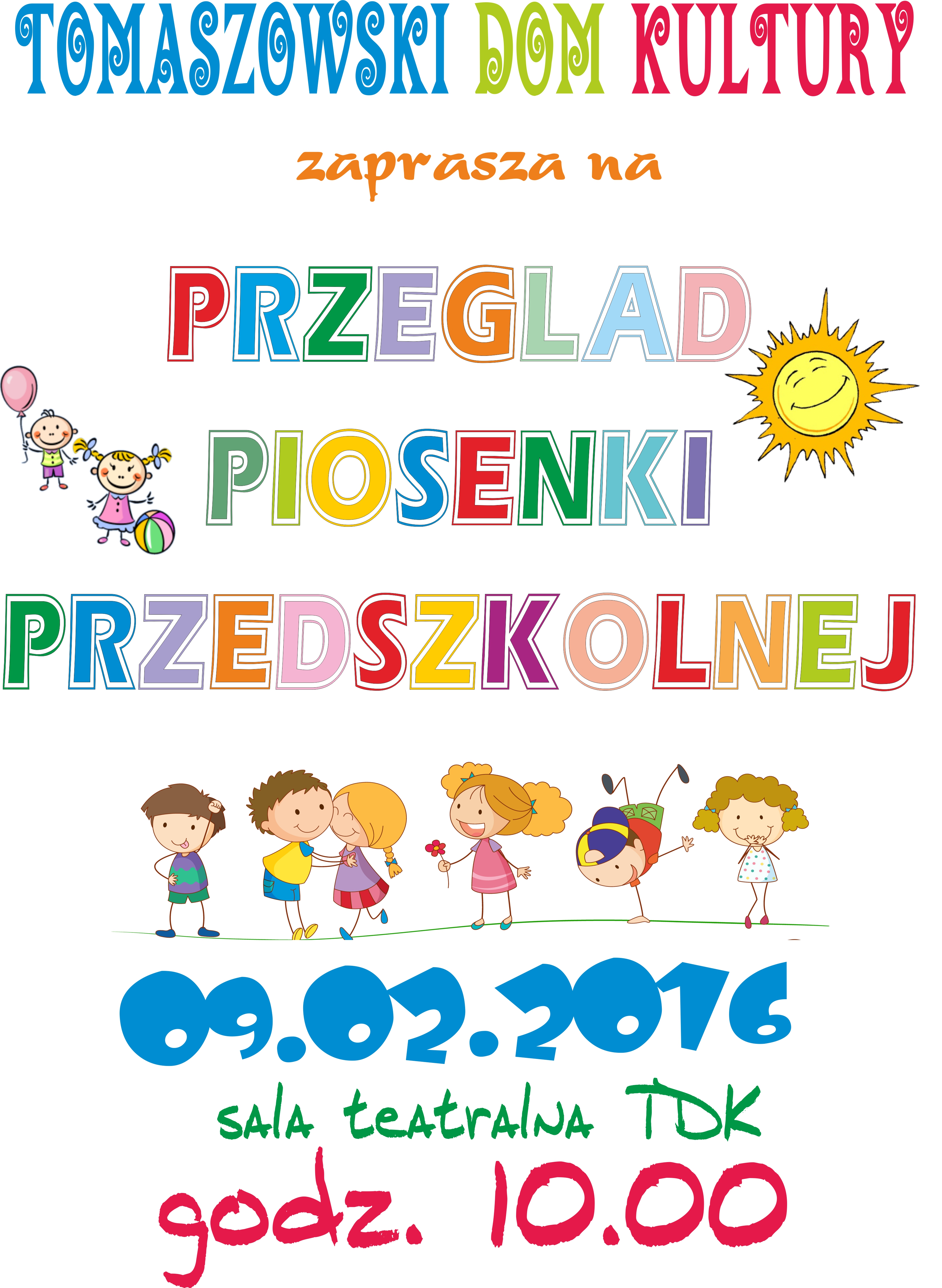 plakat piosenka przedszkolna 2016