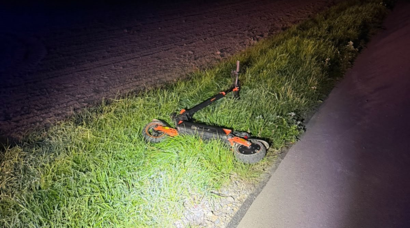 Hulajnoga elektryczna po zdarzeniu w miejscowości Perespa