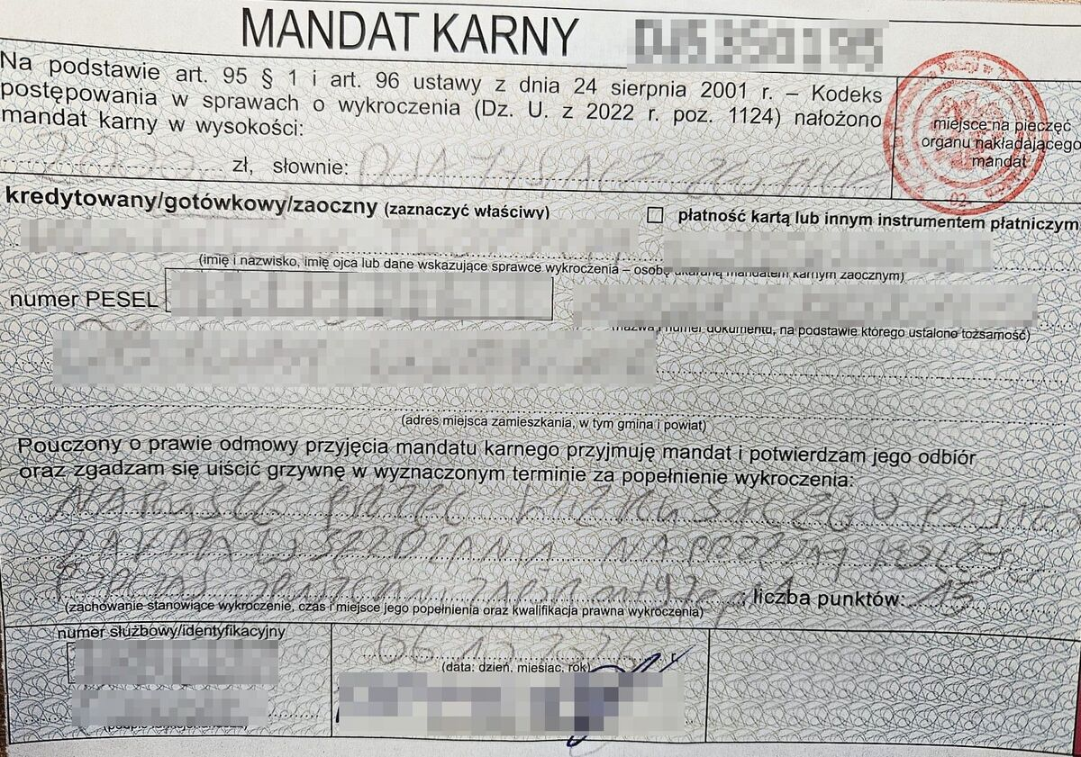 Mandat karny nałożony na kierującego lawetą w Bełżcu